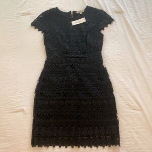 NWT / Francesca’s Little Black Dress Lace Short Sleeve / XS